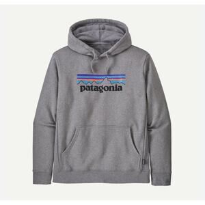 Patagonia Men's Regular Fit P-6 Logo Uprisal Hoody Pullover Heather Gray Small‎